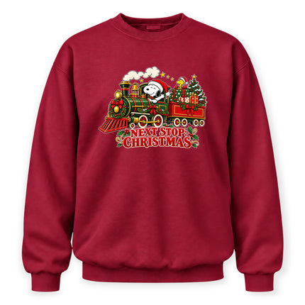 Next Stop Christmas Train Vintage Holiday Gifts Sweatshirt