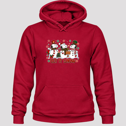 Let It Snow Christmas Snowman Trio Winter Holiday Hoodie