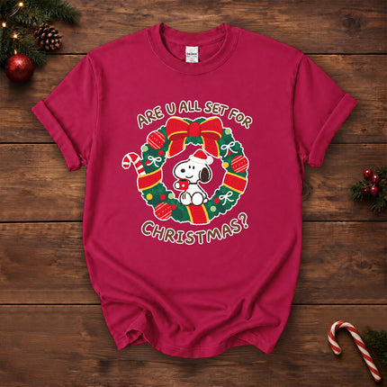 Christmas Wreath Are You All Set for Christmas T-Shirt
