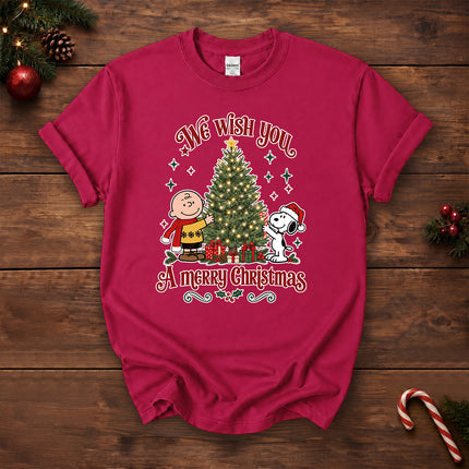 We Wish You a Merry Christmas Vintage Tree Graphic T-Shirt