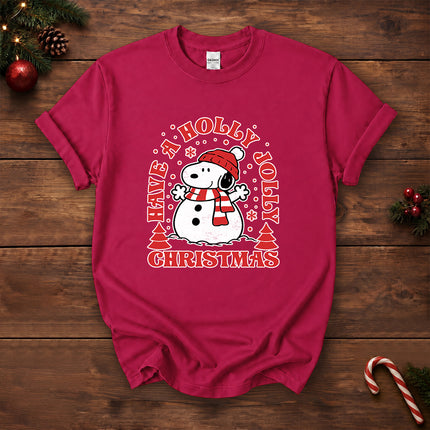 Holly Jolly Christmas Cozy Scarf Snowflake T-Shirt
