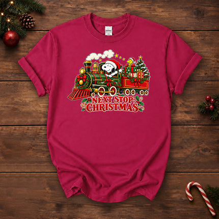 Next Stop Christmas Train Vintage Holiday T-Shirt