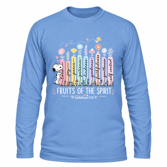 Fruits of the Spirit Galatians 5 22 Floral Christian Christmas Gift Long Sleeve T-Shirt