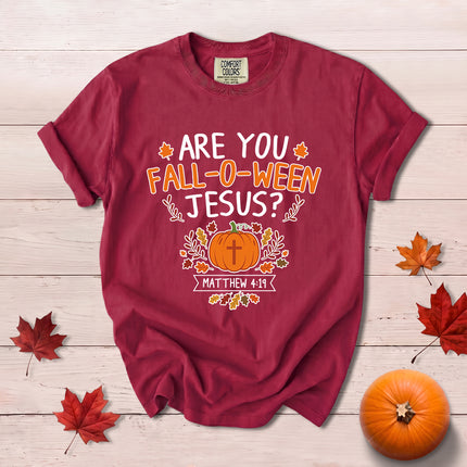 Comfort Colors Fall Autumn Christian Jesus Pumpkin Matthew 4 19 T-Shirt