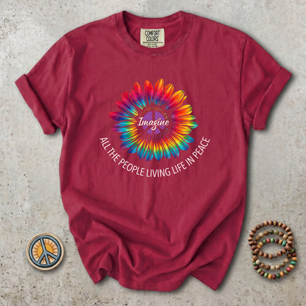 Comfort Colors Hippie Peace Tie Dye Sunflower Retro T-Shirt