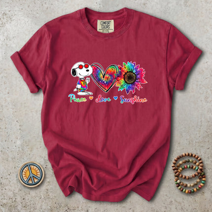 Comfort Colors Peace Love Sunshine Tie Dye Sunflower T-Shirt