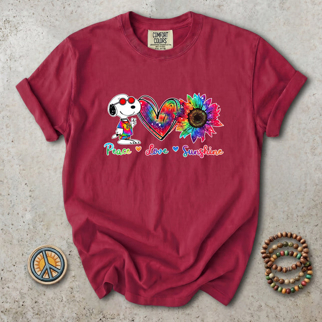 Comfort Colors Peace Love Sunshine Tie Dye Sunflower T-Shirt
