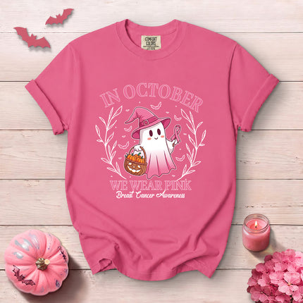 Comfort Colors Breast Cancer Awareness Halloween Pink October T-Shirt