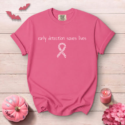 Comfort Colors Early Detection Saves Lives Breast Cancer Awareness T-Shirt