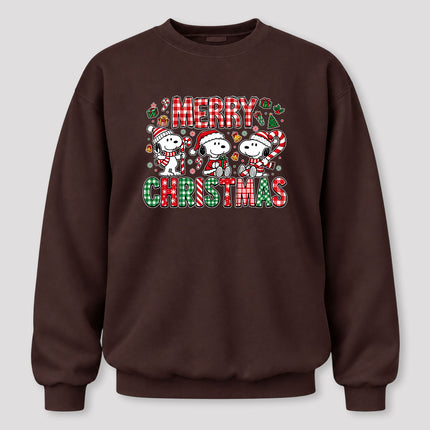 Merry Christmas Plaid Candy Cane Holiday Sweatshirt