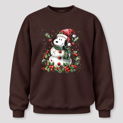 Christmas Snowman Santa Hat Holly Berries Sweatshirt