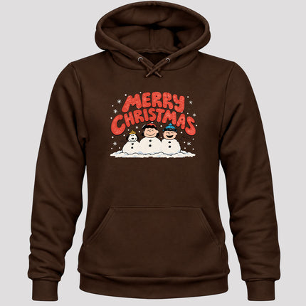 Merry Christmas Retro Snowmen Winter Scene Hoodie