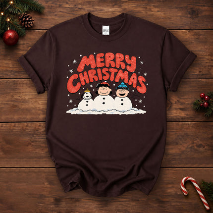 Merry Christmas Retro Snowy Winter Graphic T-Shirt