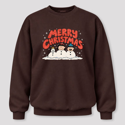 Merry Christmas Retro Snowmen Winter Graphic Sweatshirt