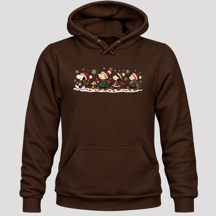 Christmas Winter Walk Plaid Scarves Snowflakes Hoodie