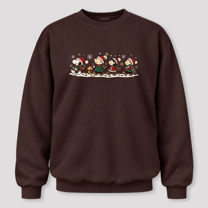 Christmas Winter Walk Snowflakes Plaid Scarves Sweatshirt