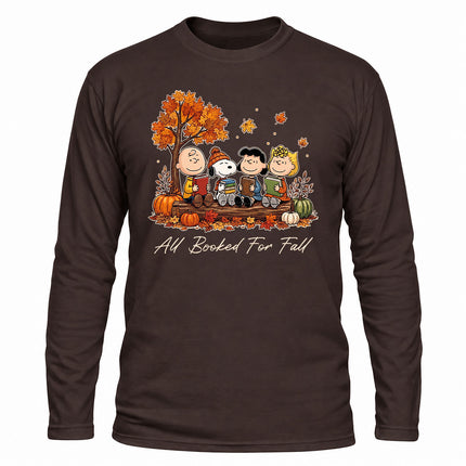Fall Reading Shirt All Booked For Fall Autumn Book Lover Long Sleeve T-Shirt