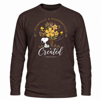 Fearfully and Wonderfully Created Floral Psalm 139 14 Christmas Gift Long Sleeve T-Shirt