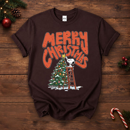 Merry Christmas Tree Decorating Retro Holiday T-Shirt