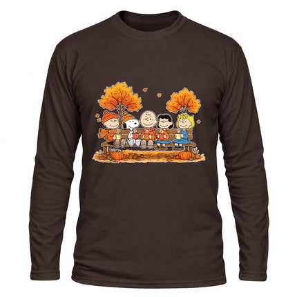 Cozy Fall Pumpkin Autumn Leaves Long Sleeve T-Shirt