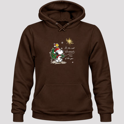 Most Wonderful Time Christmas Tree Golden Star Hoodie