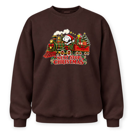 Next Stop Christmas Train Vintage Holiday Gifts Sweatshirt