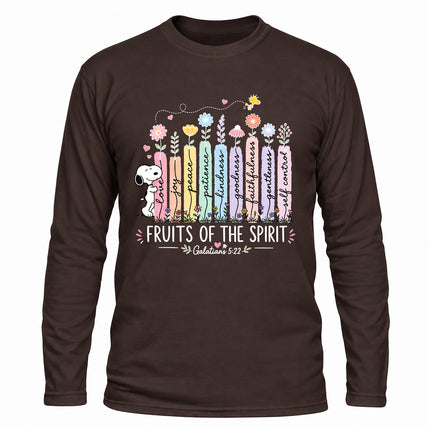 Fruits of the Spirit Galatians 5 22 Floral Christian Christmas Gift Long Sleeve T-Shirt