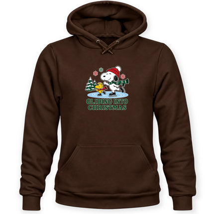 Gliding Into Christmas Ice Skating Winter Holiday Hoodie