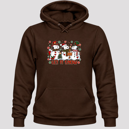 Let It Snow Christmas Snowman Trio Winter Holiday Hoodie