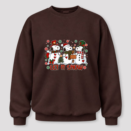 Let It Snow Christmas Snowman Trio Holiday Graphic Sweatshirt