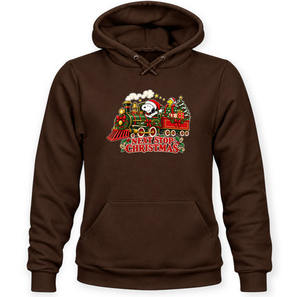 Next Stop Christmas Train Vintage Holiday Express Hoodie