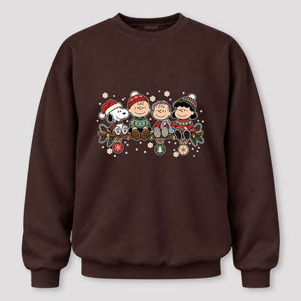 Cozy Christmas Garland Winter Knit Design Sweatshirt