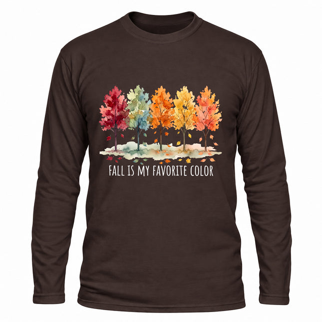 Fall Shirt Fall Is My Favorite Color Autumn Trees Long Sleeve T-Shirt