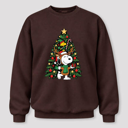 Christmas Tree Reindeer Antlers Festive Gift Sweatshirt
