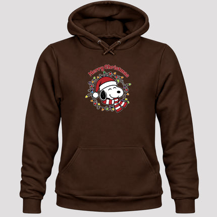 Merry Christmas Santa Hat Colorful Lights Hoodie