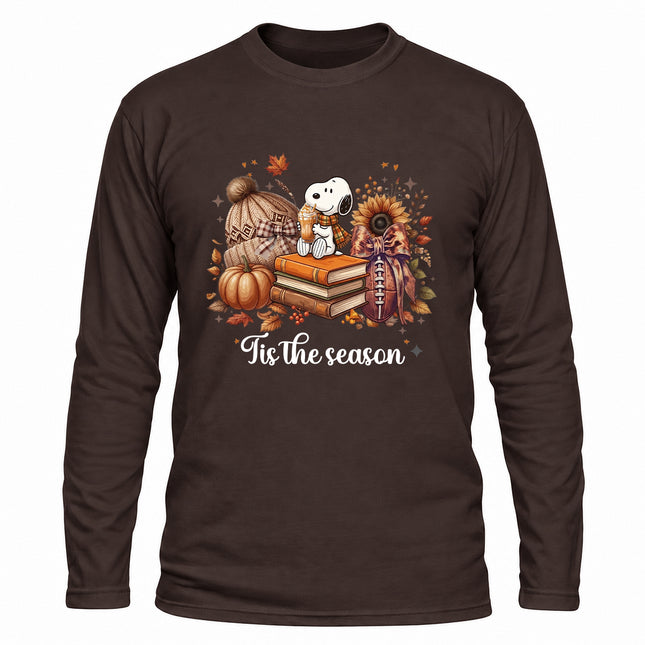 Tis the Season Cozy Fall Pumpkin Book Lover Long Sleeve T-Shirt
