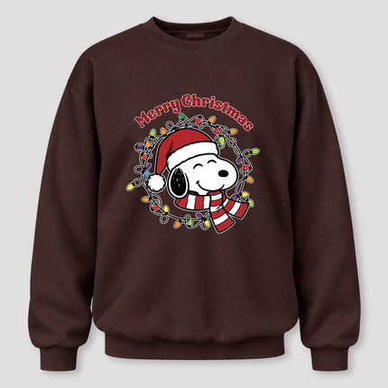 Merry Christmas Santa Hat Colorful Lights Sweatshirt