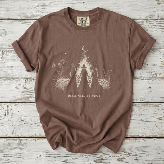 Comfort Colors Witch Girls Will Be Girls Halloween T-Shirt