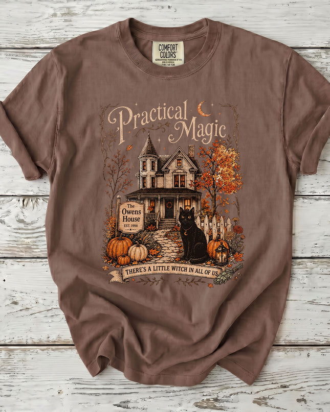 Comfort Colors Witch House Black Cat Halloween T-Shirt