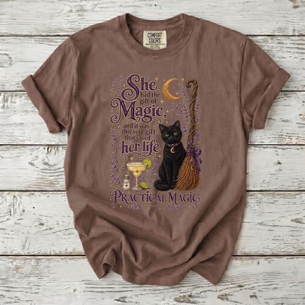 Comfort Colors Witchy Black Cat Magic Halloween T-Shirt