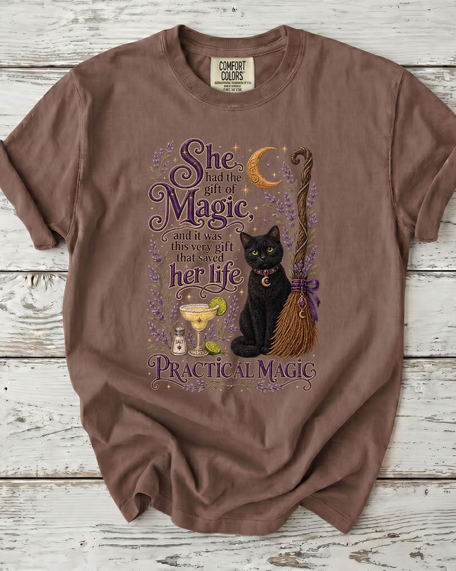 Comfort Colors Witchy Black Cat Magic Halloween T-Shirt