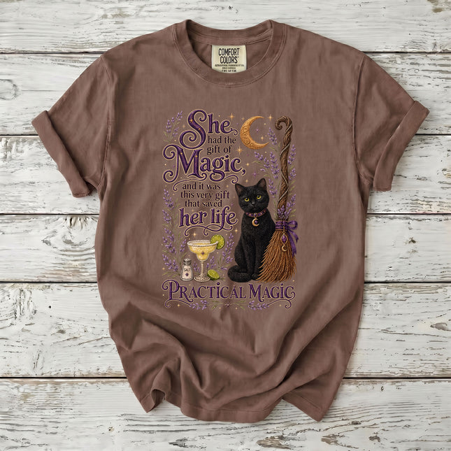 Comfort Colors Witchy Black Cat Magic Halloween T-Shirt