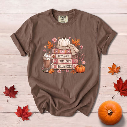 Comfort Colors Fall Autumn Book Lover Pumpkin Cozy Reading T-Shirt