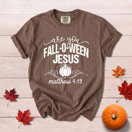 Comfort Colors Fall Autumn Christian Jesus Pumpkin Halloween Matthew 4 19 T-Shirt