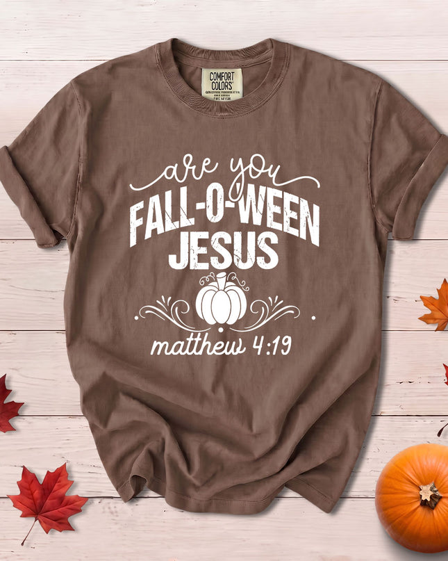 Comfort Colors Fall Autumn Christian Jesus Pumpkin Halloween Matthew 4 19 T-Shirt