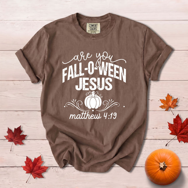 Comfort Colors Fall Autumn Christian Jesus Pumpkin Halloween Matthew 4 19 T-Shirt