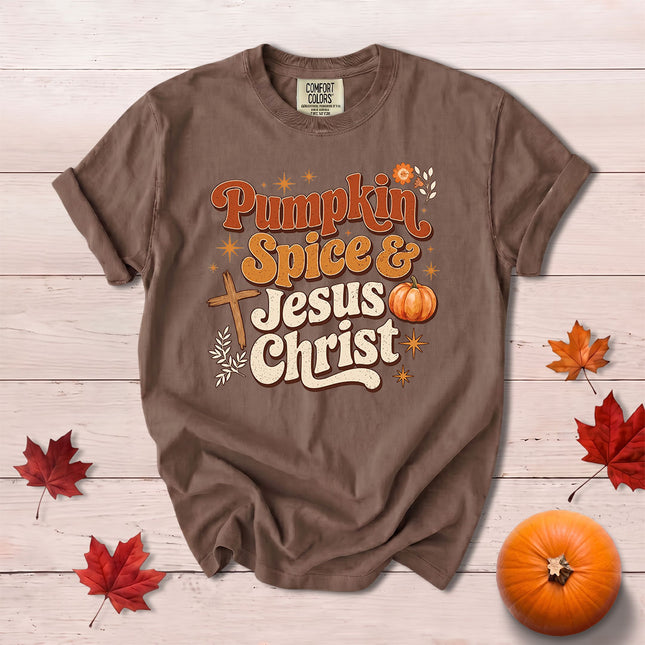 Comfort Colors Pumpkin Spice Jesus Christ Christian Fall T-Shirt