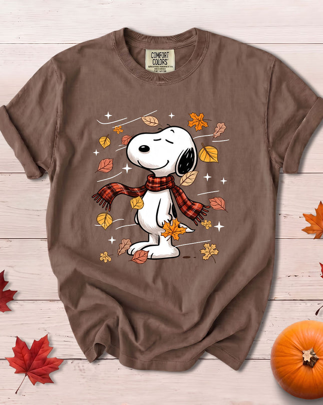 Comfort Colors Fall Autumn Cozy Scarf Maple Leaves Sweater Weather T-Shirt