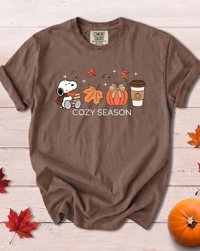 Comfort Colors Fall Shirt Cozy Season Pumpkin Graphic T-Shirt