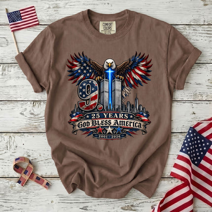 Comfort Colors 25th Anniversary Patriot Day 911 God Bless America T-Shirt